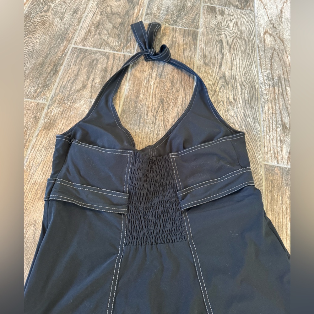 Athleta Pack Everywhere Black Halter Midi Dress with Contrast Stitching - Picture 7 of 10